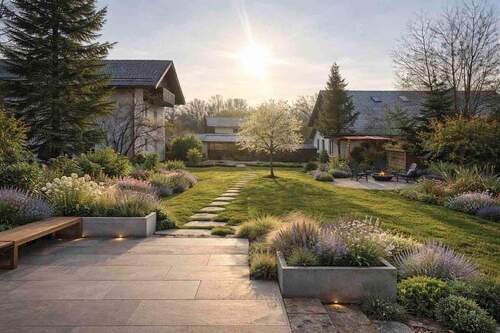 Beispiel Terrasse + Garten - 6 Zimmer Einfamilienhaus zum Kaufen in Bruckmühl