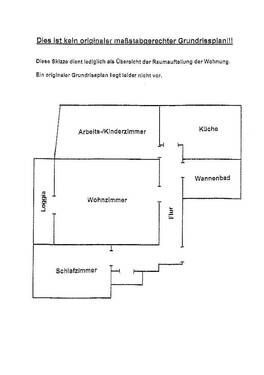 Skizze der Raumaufteilung - 