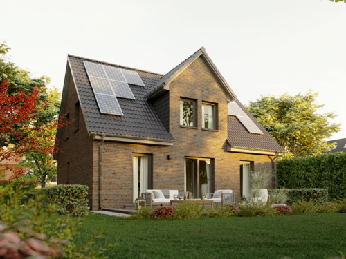 Gartenansicht Nordic 143 - Familienfreundlich wohnen: Nordic 143, Klinker inklusive, zum kleinen Preis