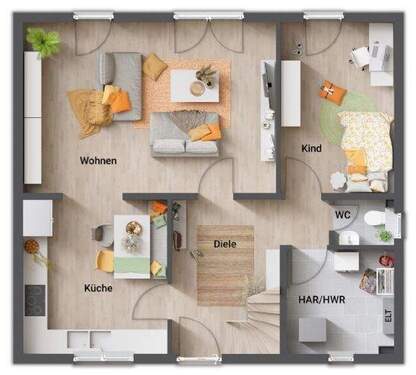 Erdgeschoss-5-Zimmer Variante - 