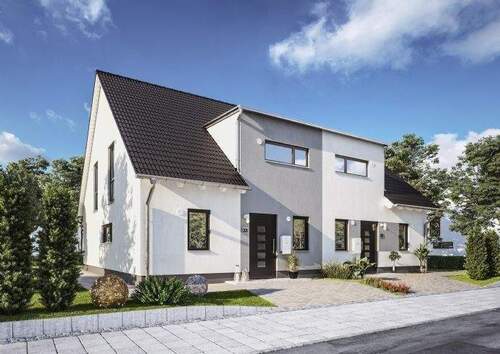 Doppelhaus-Duett-125-Strasse-Elegance-1 - 4 Zimmer Einfamilienhaus zum Kaufen in Lüdersdorf