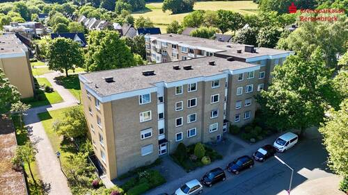 Luftbild Straßenansicht - Attraktive Eigentumswohnung mit Garage in Osnabrück-Haste