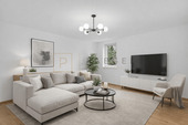 Wohnzimmer visualisiert - 2 Zimmer Etagenwohnung in Berlin