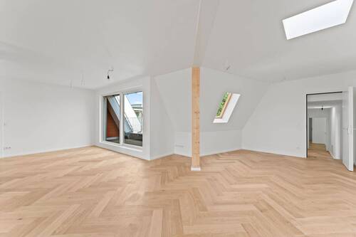 Wohnzimmer mit offener Küche - Etagenwohnung mit 129,70 m&sup2; in Berlin zum Kaufen