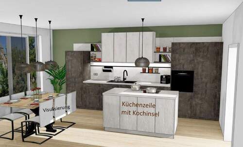Einbauküche mit Kochinsel - Etagenwohnung mit 93,50 m² in Dresden zur Miete