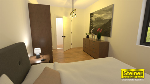 Illustration Schlafzimmer - Etagenwohnung in Garmisch-Partenkirchen zur Miete