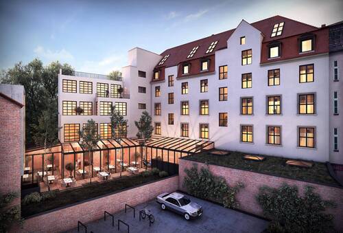 Rendering Rückansicht - Mehrfamilienhaus, Wohnhaus zum Kaufen in Erfurt