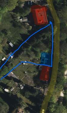 gelb Uferweg, blau Grundstück - 