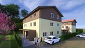 Visualisierung Nordwestseite - Attraktive Neubauwohnungen zwischen Isny und Leutkirch im Allgäu in Effizienzhaus-Stufe 40