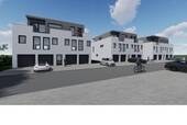 Visualisierte Ansichten Geb. F, G. H (o. Gew.) - Das kleine gewisse Etwas im Wohnpark 60plus! 2 Zimmer-Wohnung ca. 74 m² mit Garage zu verkaufen, Neubau-KfW 40, Förderung möglich
