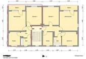 linke Wohnung rot umrandet - 