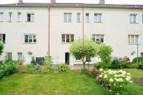 Hausrückseite - 3 Zimmer Reihenmittelhaus zur Miete in Dresden / Trachau