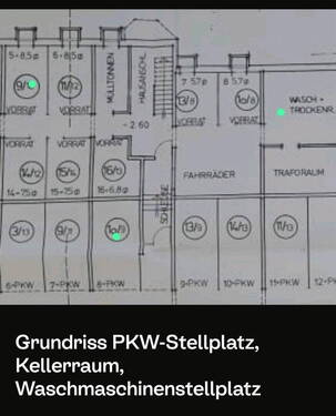 Stellplätze und Kellerraum - 