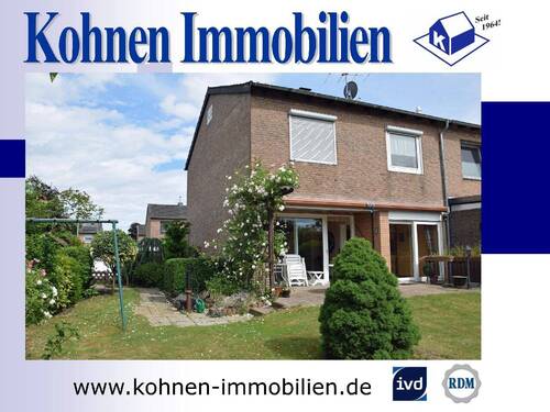 Gartenansicht - Solides Reiheneckhaus mit Potenzial in ruhiger und zentraler Lage von 47929 Grefrath