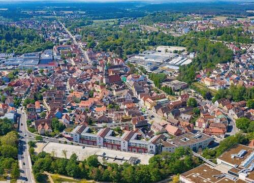 die Stadt Roth in der Vogelperspektive - 