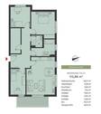 Grundriss mit Wohnflächen - 4 Zimmer Wohnung im EG mit Terrasse und Garten - Barrierefrei- im Bergquartier Bentwisch