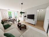 Visualisierung Einrichtungsbeispiel - Etagenwohnung mit 58,40 m² in Berlin zum Kaufen