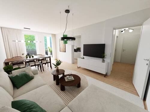 Visualisierung Einrichtungsbeispiel - Etagenwohnung mit 58,40 m² in Berlin zum Kaufen