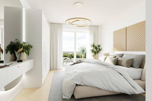 Visualisierung Schlafzimmer - Am Stienitzsee zuhause - Stilvolle 2-Zimmer-Wohnung mit Balkon im Neubauprojekt