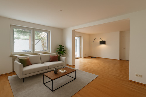 Wohnzimmer ( Staged ) - 2 Zimmer Etagenwohnung zum Kaufen in Düsseldorf