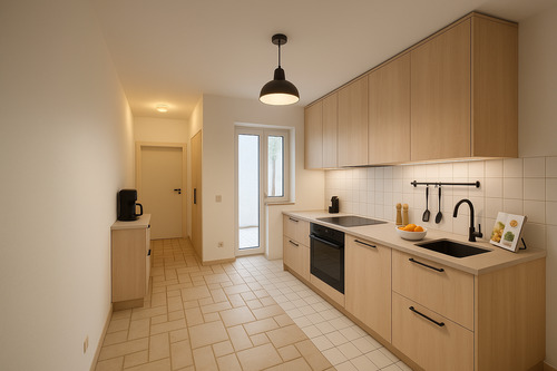 Küche ( Staged ) - Etagenwohnung mit 94,80 m&sup2; in Düsseldorf zum Kaufen