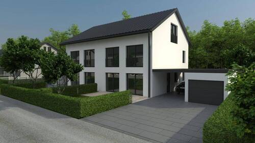 Visualisierung - Für Sparfüchse - Neubau Doppelhaushälfte als erweitertes Ausbauhaus