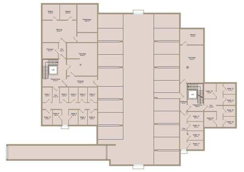 Keller- u. Tiefgaragenplan gezeichnet Haus A+B - 
