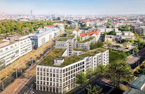 Visualisierung Gebäudeansicht - MODERNE AUSSTATTUNG & TOLLER GRUNDRISS 4 Zimmer + 3 Terrassen BEZUGSFREI AB SOFORT