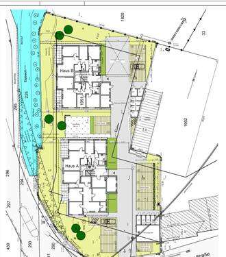 Bauskizze - Baugrundstück mit Baugenehmigung für zwei 6 Parteien Häuser in guter Lage bei KölnBonn