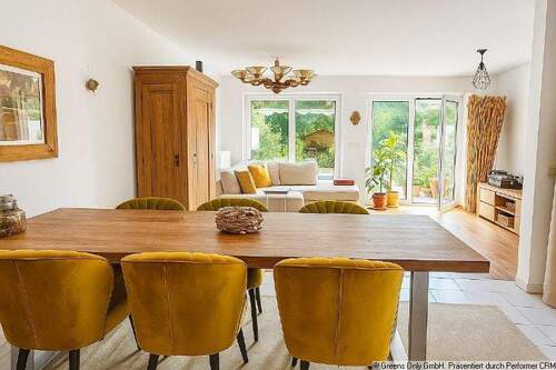 Wohnzimmer Ausblick zur Terrasse - 5 Zimmer Reihenmittelhaus zum Kaufen in Dallgow-Döberitz