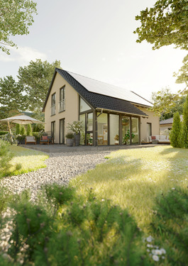 Bild 1 - INKLUSIVE Wintergarten & Carport: Energiesparend, bezahlbar & gemütlich. Massivhaus in Walschleben