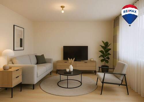 Digitales Einrichtungsbeispiel Wohnzimmer - Attraktive 4,5-Zimmer Wohnung mit viel Platz zum Wohlfühlen in Bonndorf