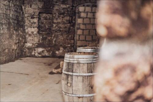 Deteilaufnahme Weinfässer - 