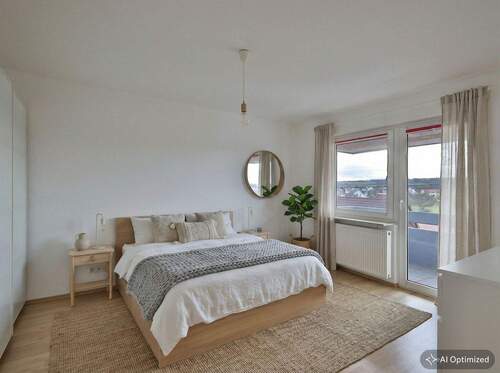 OG: Schlafzimmer mit Balkon (Visualisierung) - 