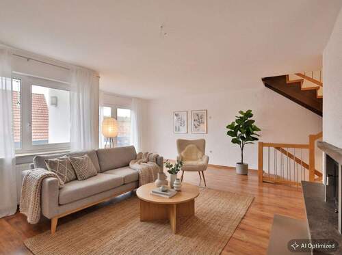 EG: Heller Wohnbereich (Visualisierung) - 6 Zimmer Doppelhaushälfte in Weissach