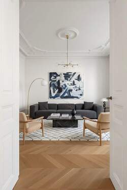 Wohnzimmer - 5 Zimmer Etagenwohnung zum Kaufen in Frankfurt am Main