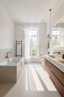 Badezimmer - Etagenwohnung mit 160,00 m&sup2; in Frankfurt am Main zum Kaufen