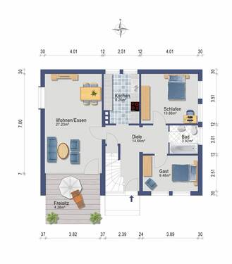 Erdgeschoss (Darstellung und Maßangaben sind ohne Gewähr) - 