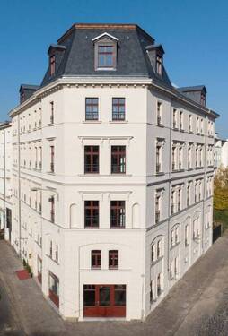 Hausfront - Etagenwohnung mit 46,00 m&sup2; in Leipzig zur Miete