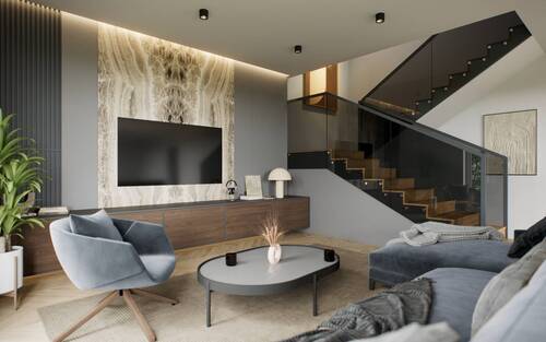  Wohnzimmer - 5 Zimmer Mehrfamilienhaus, Wohnhaus zum Kaufen in Budapest nah