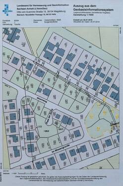 Amtlicher Lageplan (gelb markierte Bereiche) - 