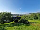 Garten - Blick von ganz oben über die Häuser u W - 