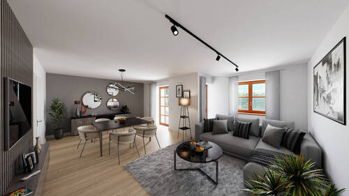 Visualisierung - Wohn- und Esszimmer - 