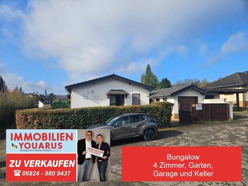 Bungalow zu verkaufen - Bungalow mit 4 Zimmern, Garten, Keller, Garage in guter und ruhiger Lage von Blieskastel