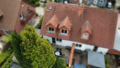 Blick aus der Vogelperspektive (Gartenseite) - 4 Zimmer Doppelhaushälfte zum Kaufen in Brieselang