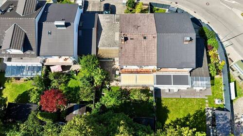 Luftaufnahme - 5 Zimmer Doppelhaushälfte in Hohenbrunn