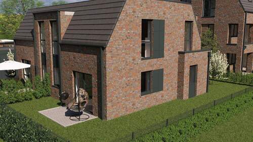 Ansicht Garten - Doppelhaushälfte mit 73,70 m&sup2; in Westoverledingen zum Kaufen