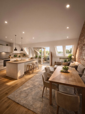 Küche - Schlüsselfertiges Dachgeschossprojekt mit Gestaltungsmöglichkeiten