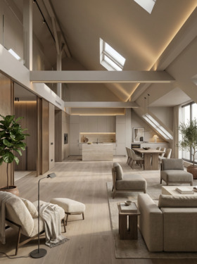 Wohnzimmer - Terrassenwohnung mit 245,00 m&sup2; in Berlin zum Kaufen