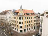 Hausfront - Etagenwohnung mit 43,10 m² in Leipzig zur Miete